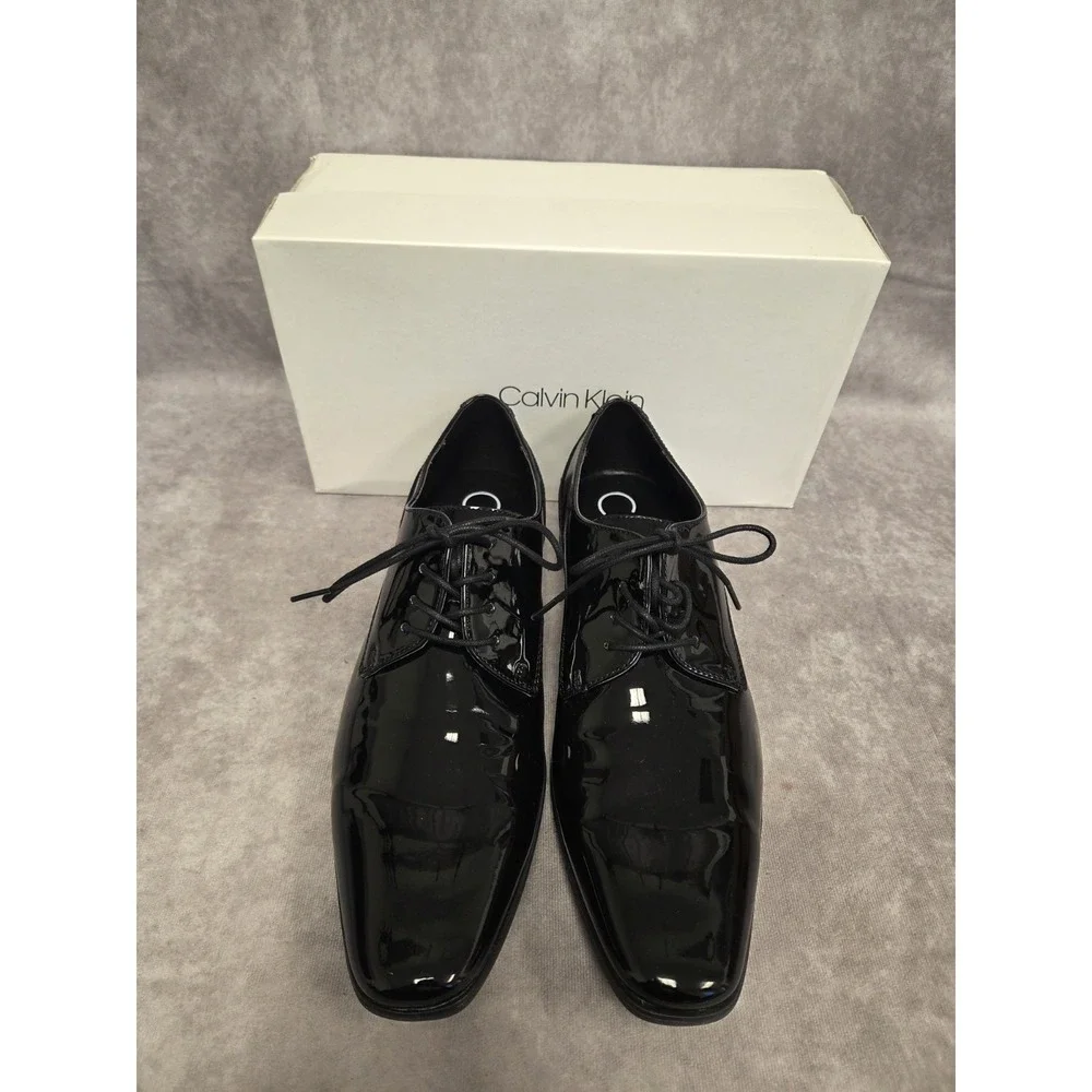 Calvin Klein Men's Size 13D Black Patent Leather Dress Shoes Brodie LA New